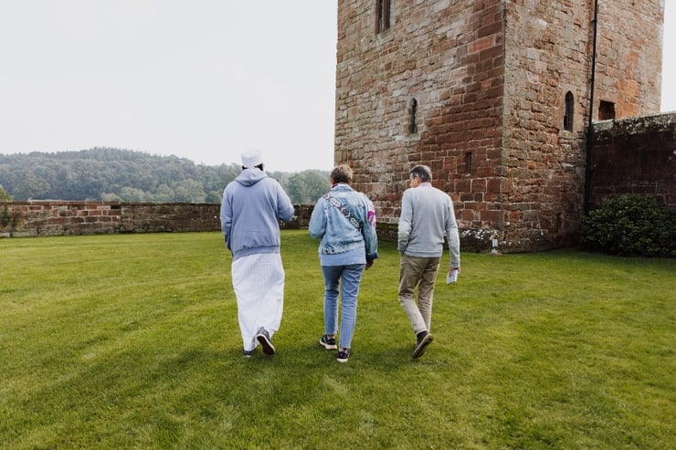 Faith leaders at Rose Castle enjoy walks and talks around the grounds and the historic Strickland Tower