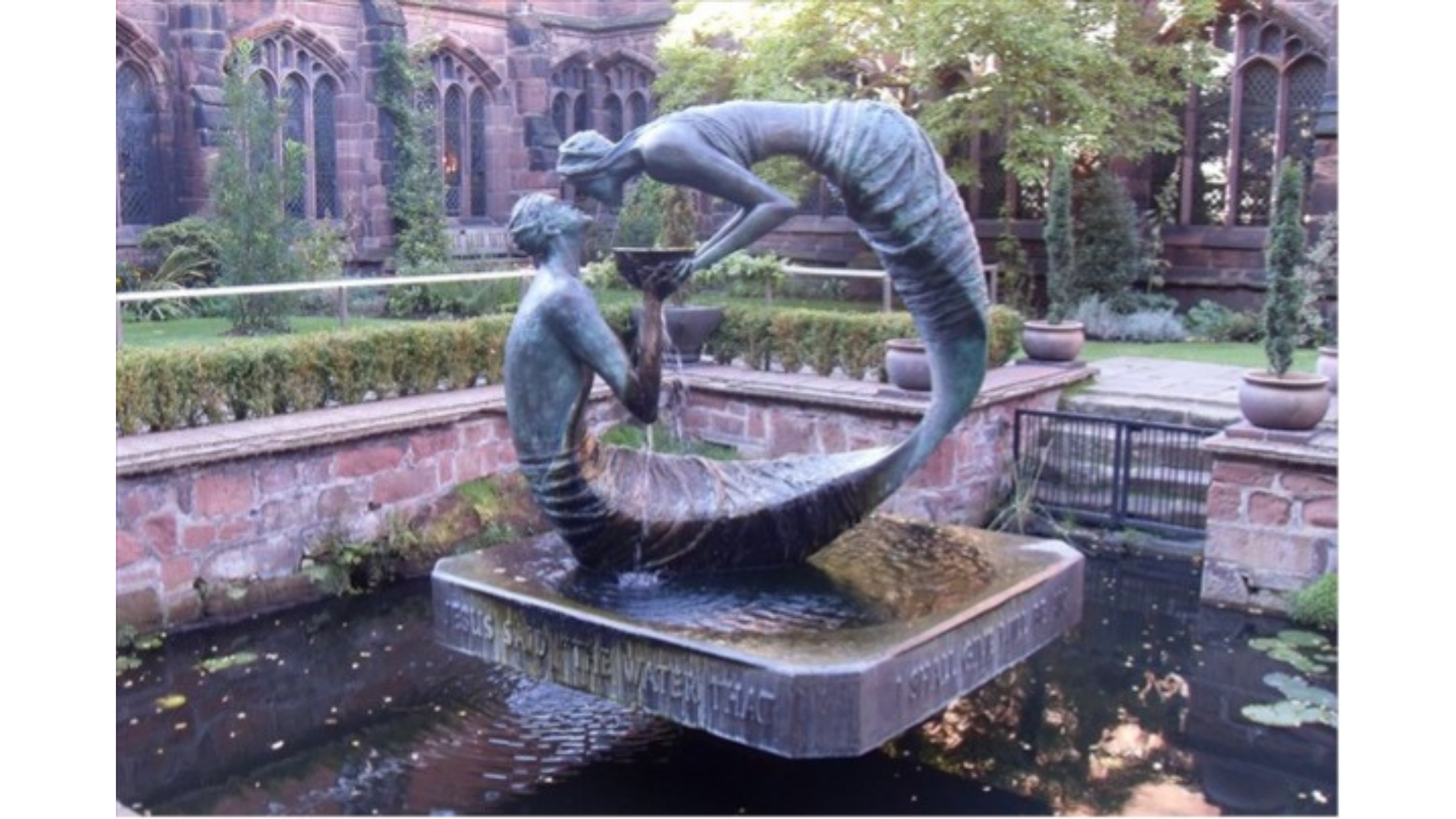 The 'Water of Life' statue at Chester Cathedral